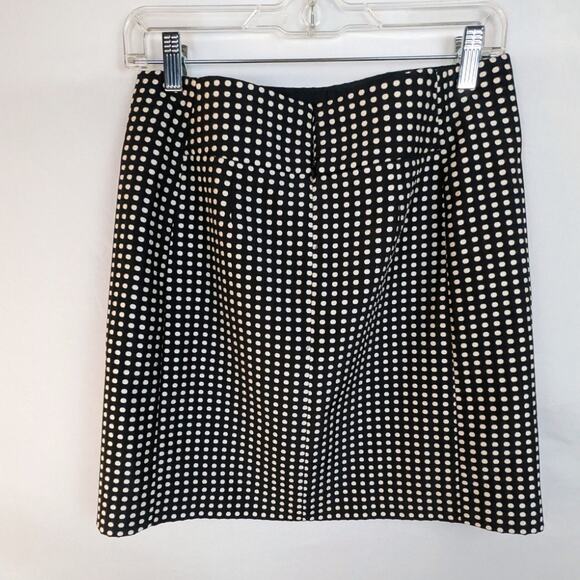 Ann Taylor Loft Miniskirt Size 2 Black White Polka Dot Preppy Twee Academia - Picture 2 of 7